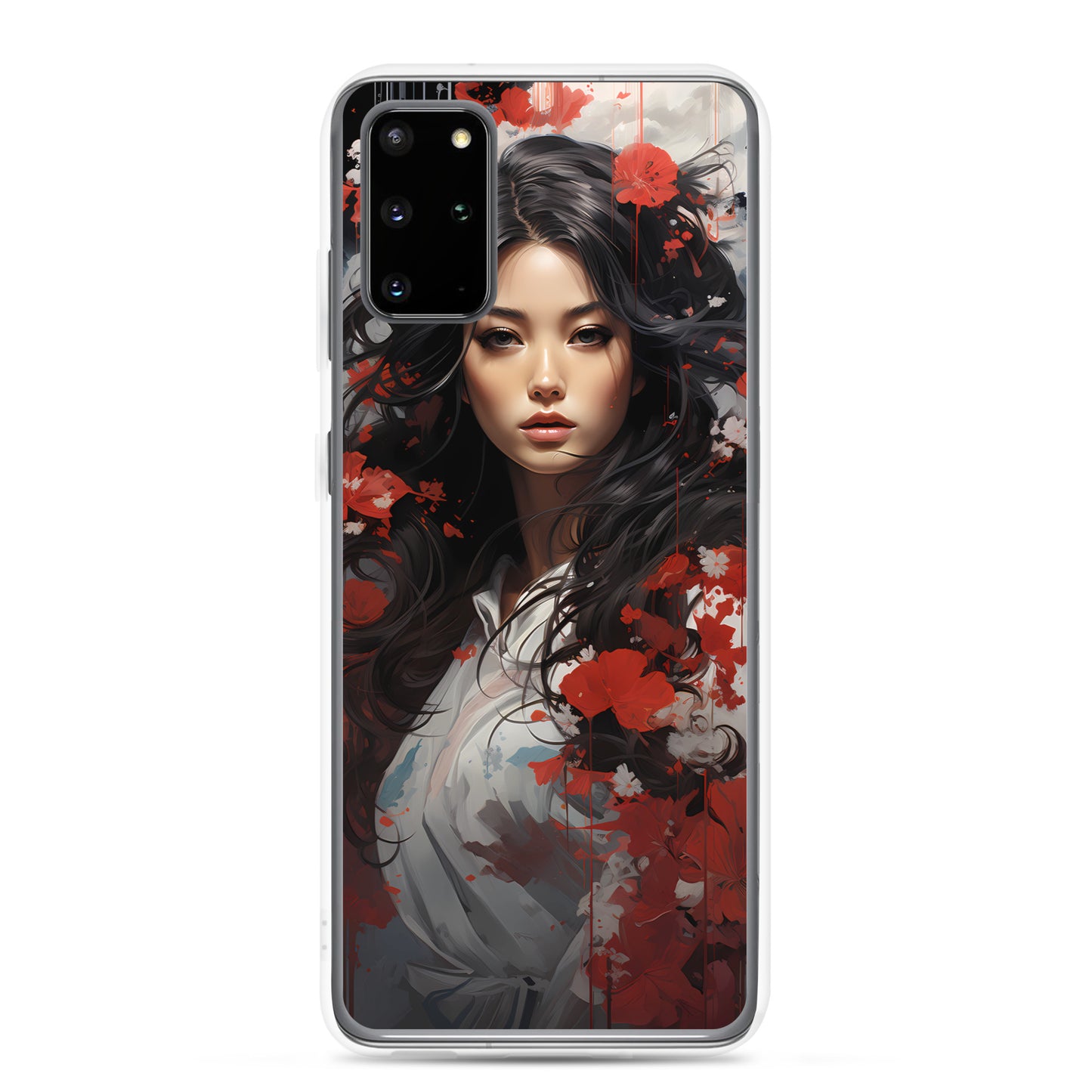 Samsung Case: Japanese Woman with Red Flowers