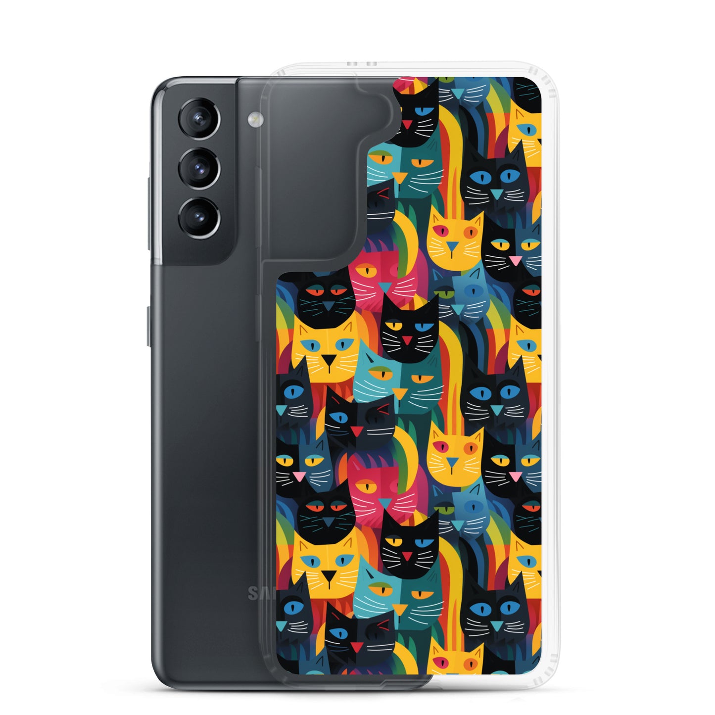 Samsung Case - Colorful Cats Pattern