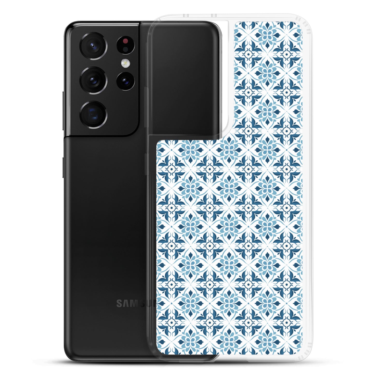 Samsung Case - Ceramic Floral Pattern in Blue