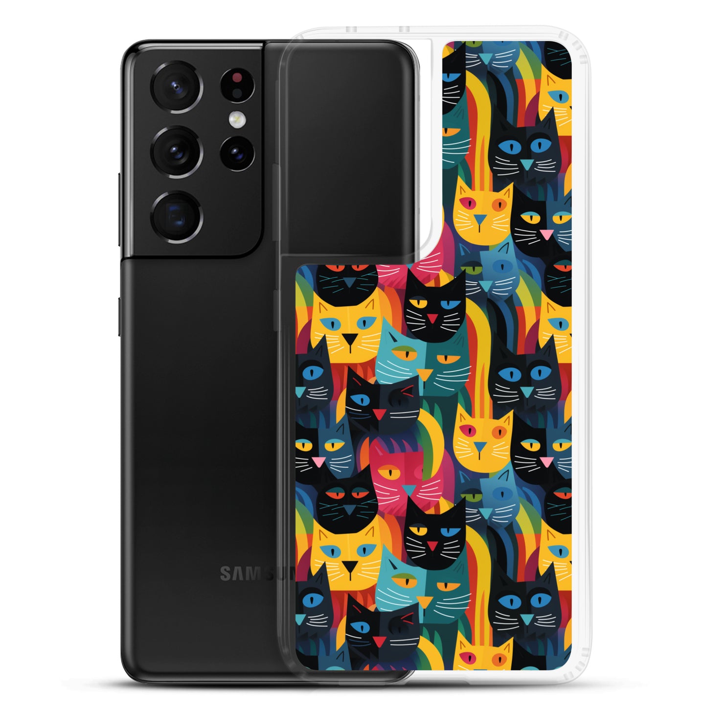 Samsung Case - Colorful Cats Pattern