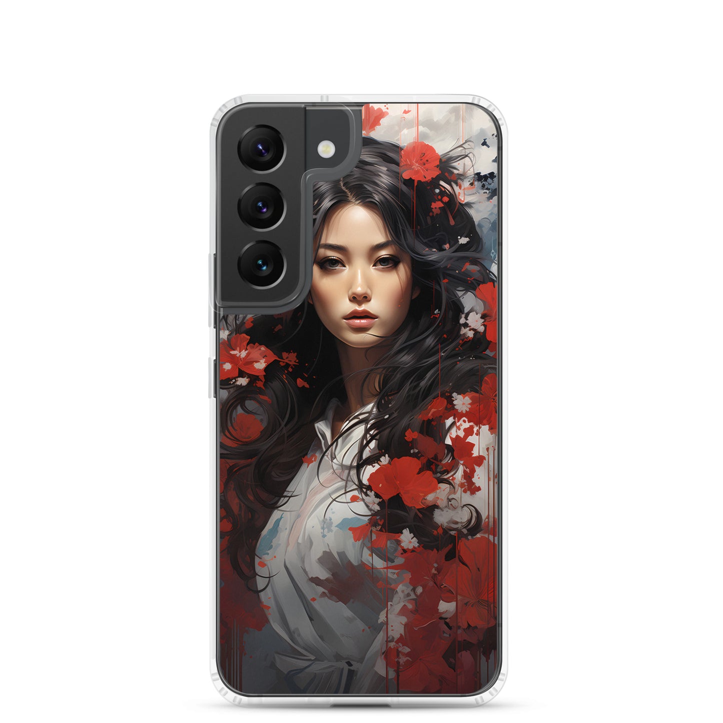 Samsung Case: Japanese Woman with Red Flowers