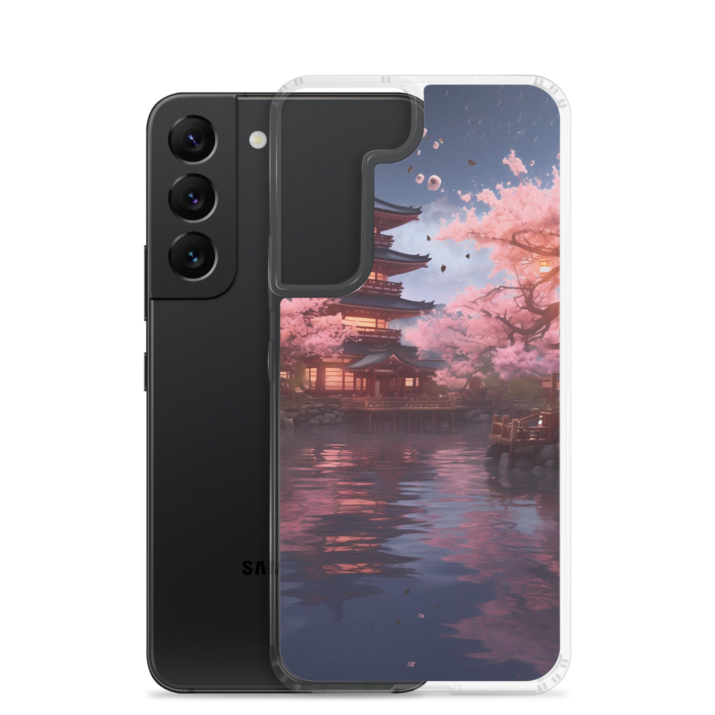 Samsung Case - Ancient Kyoto with Flying Cherry Blossoms