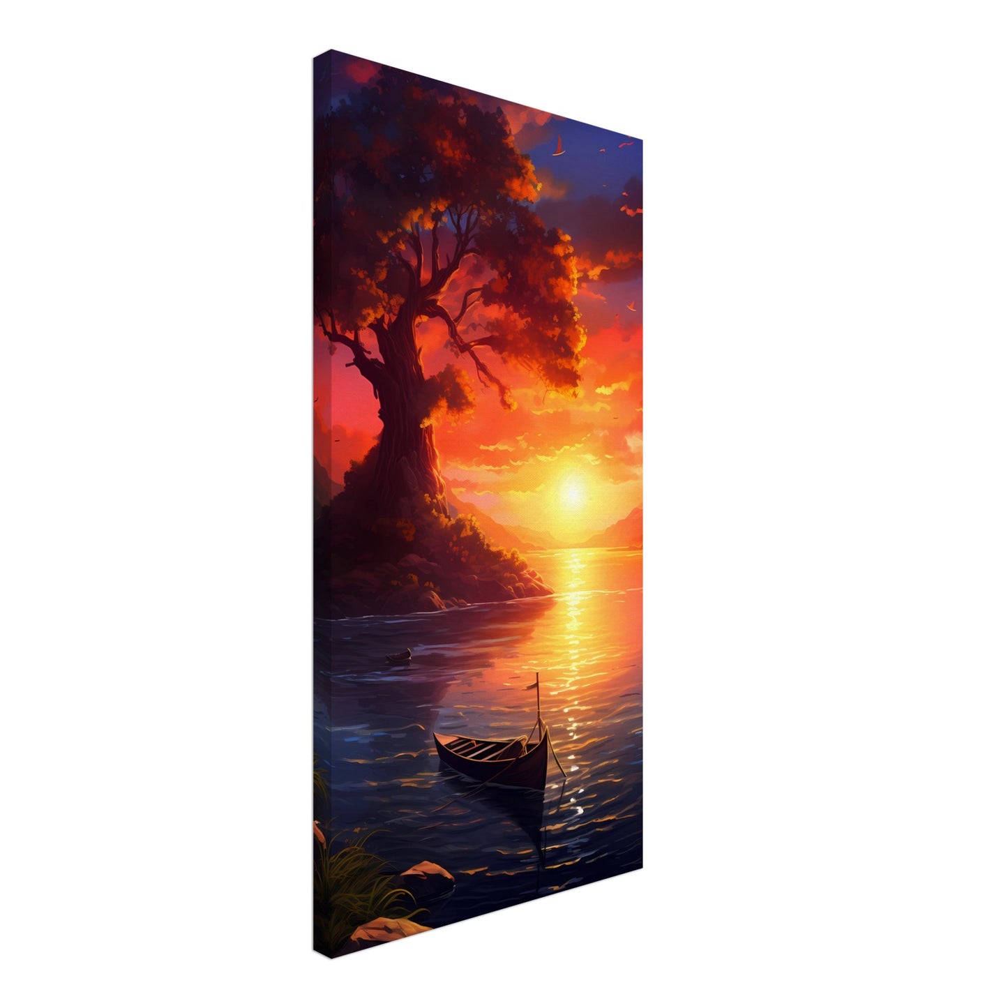 Canvas Wall Art - Solitary Sunset Serenade