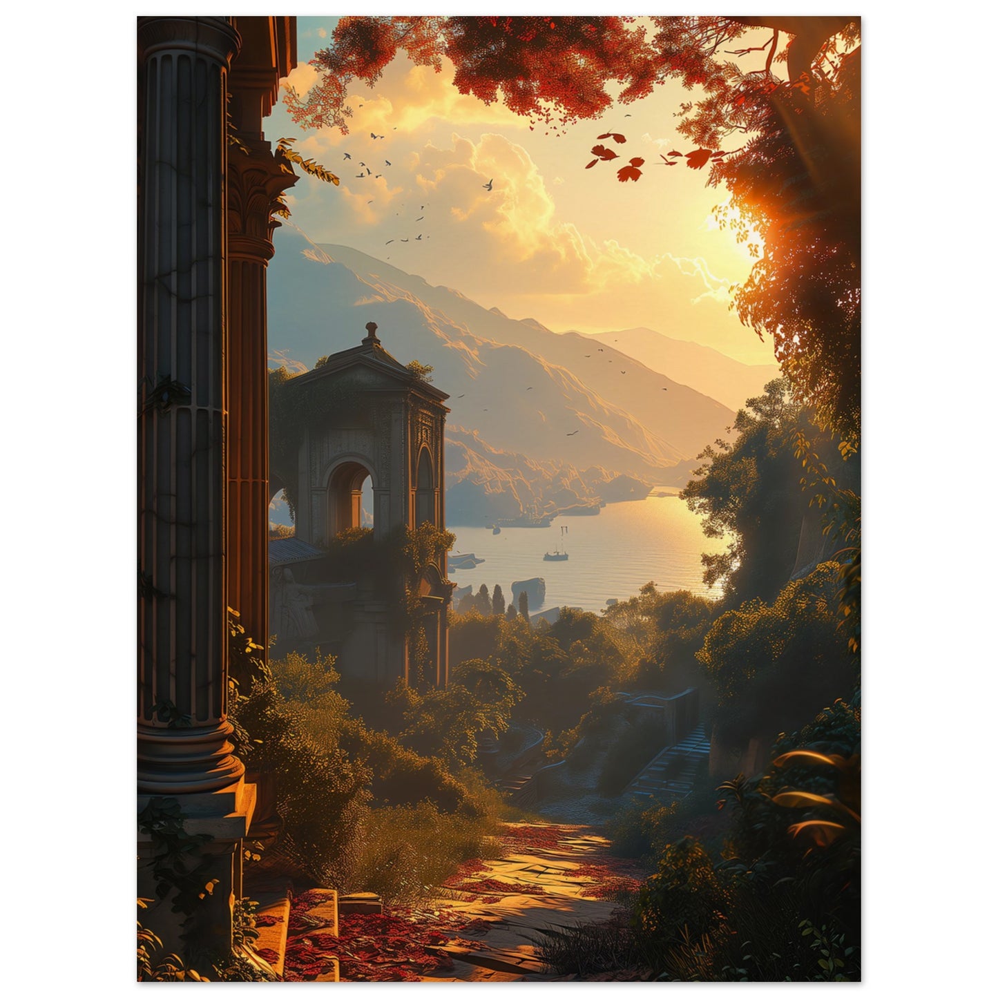 Paper Poster - Sunset Over Sanctuary