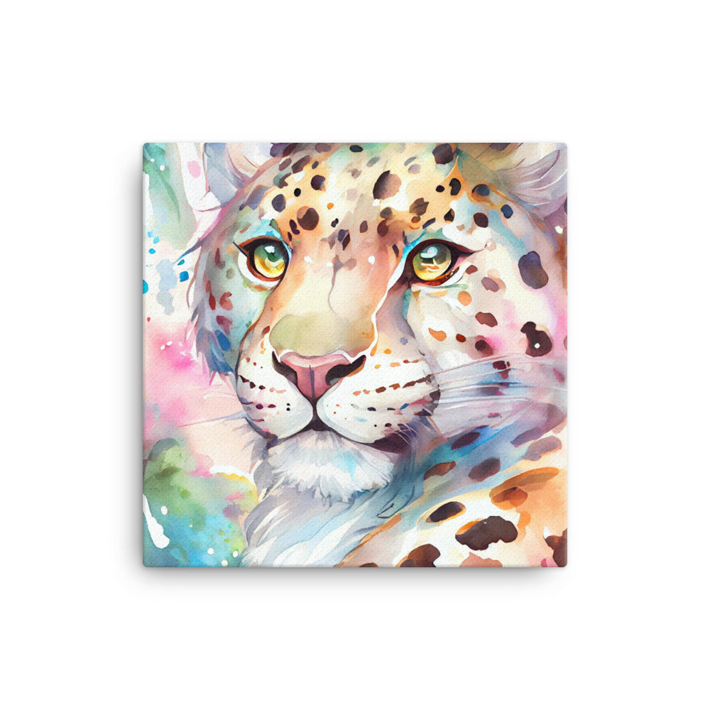 Canvas Wall Art - Kids Room Leopard Watercolor