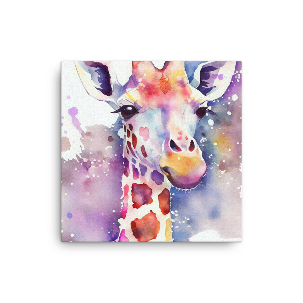 Canvas Wall Art - Giraffe Watercolor