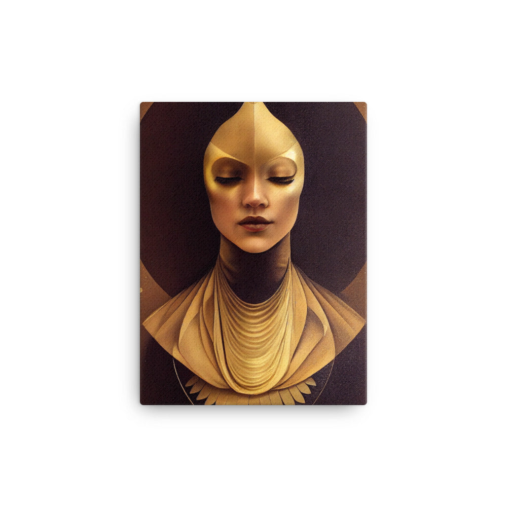 Canvas Wall Art - Golden Masked Woman