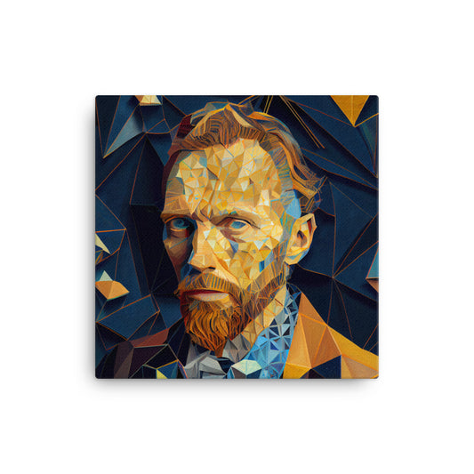Canvas Wall Art - Geometric Van Gogh Portrait