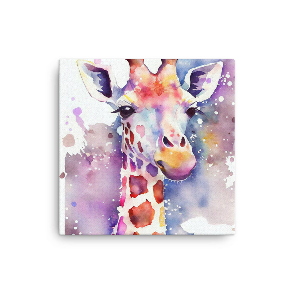 Canvas Wall Art - Giraffe Watercolor