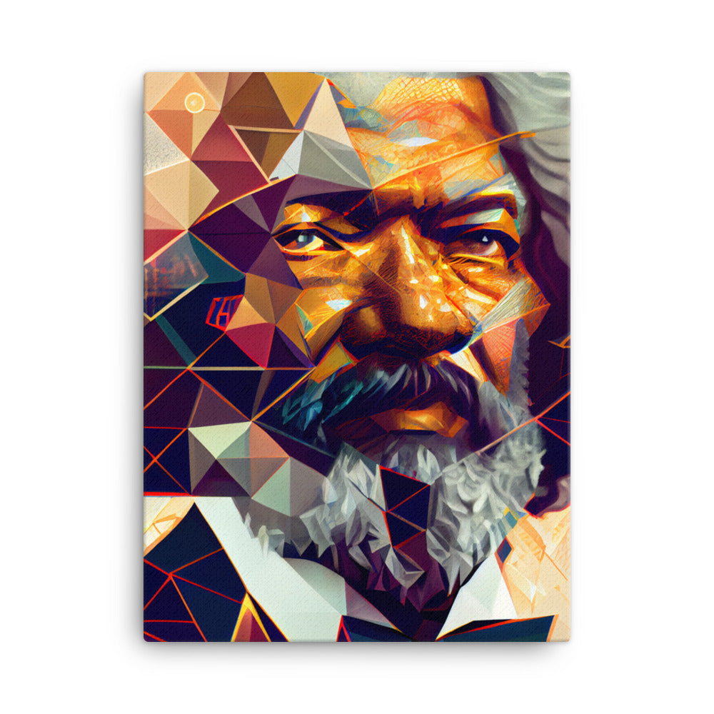 Canvas Wall Art - Geometric Frederick Douglass Portrait