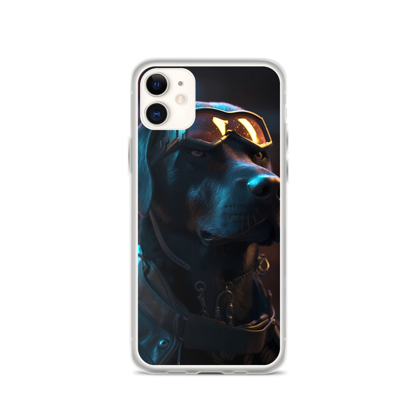 iPhone Case - Black Lab in Cyber City