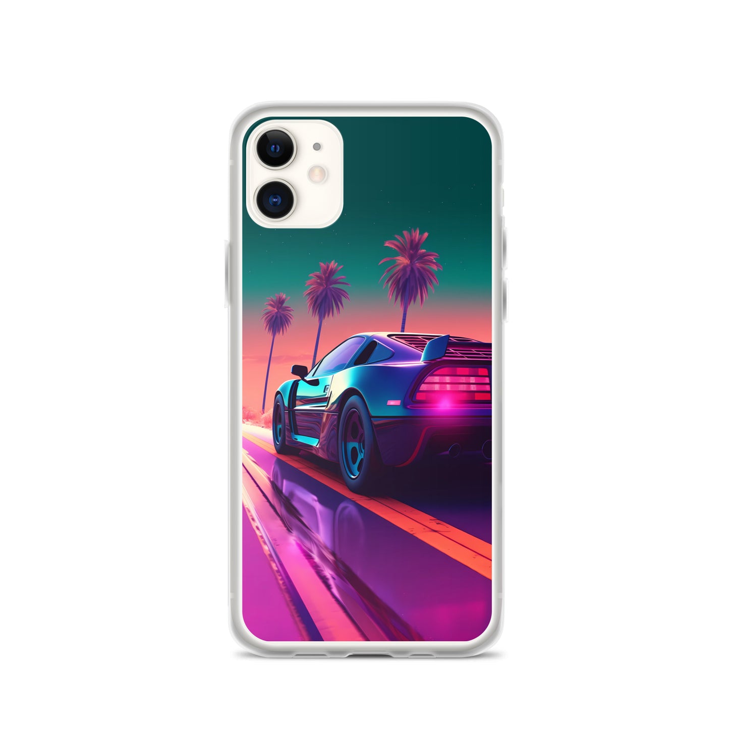 iPhone Case - Synthwave Sunset Sports Car