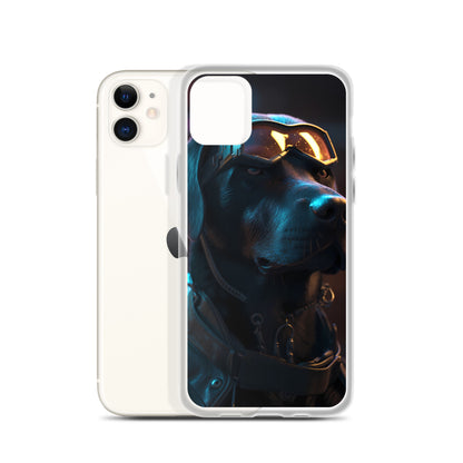 iPhone Case - Black Lab in Cyber City