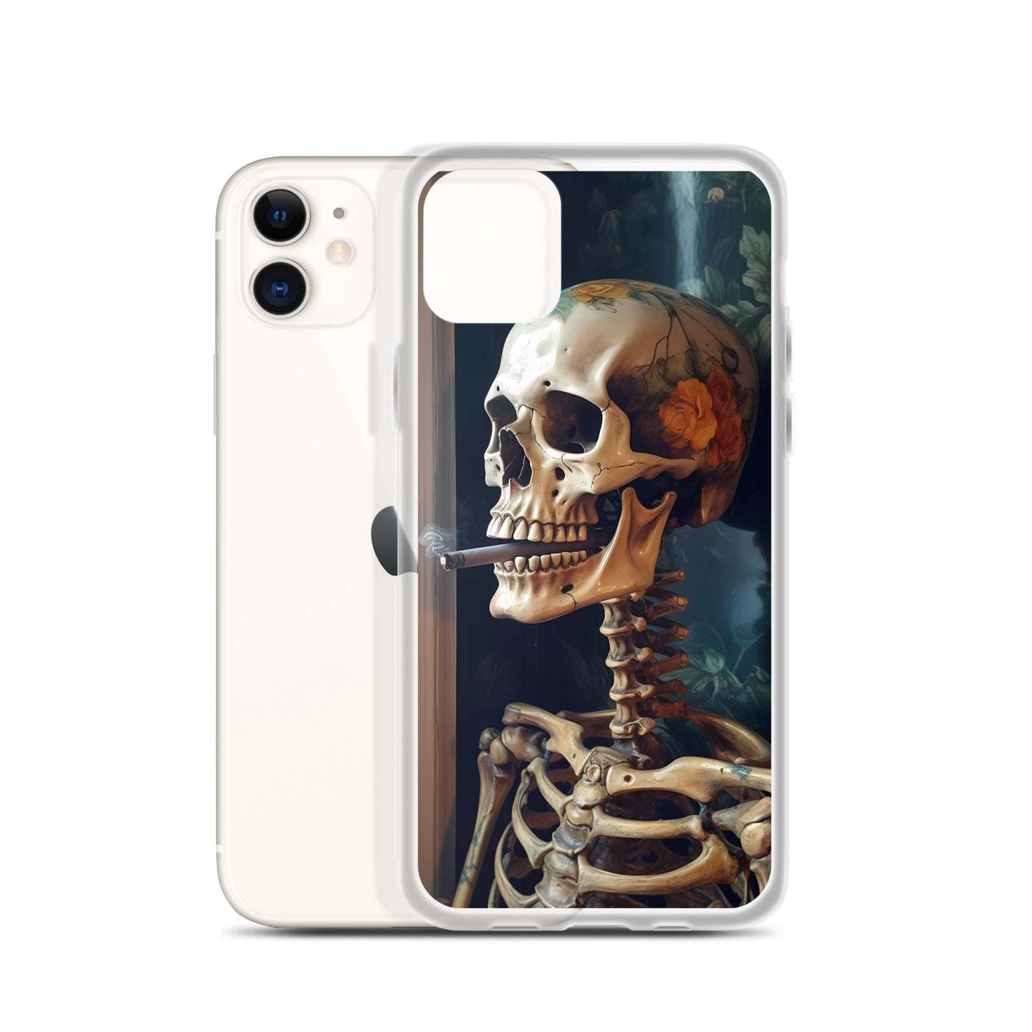 iPhone Case - Skull Flower Skeleton