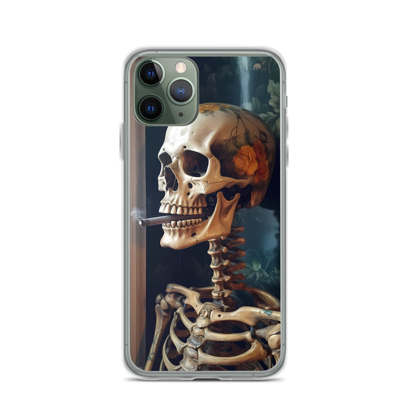 iPhone Case - Skull Flower Skeleton
