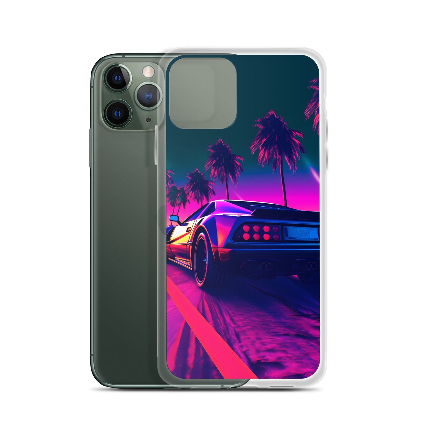 iPhone Case - Retrowave Neon Car
