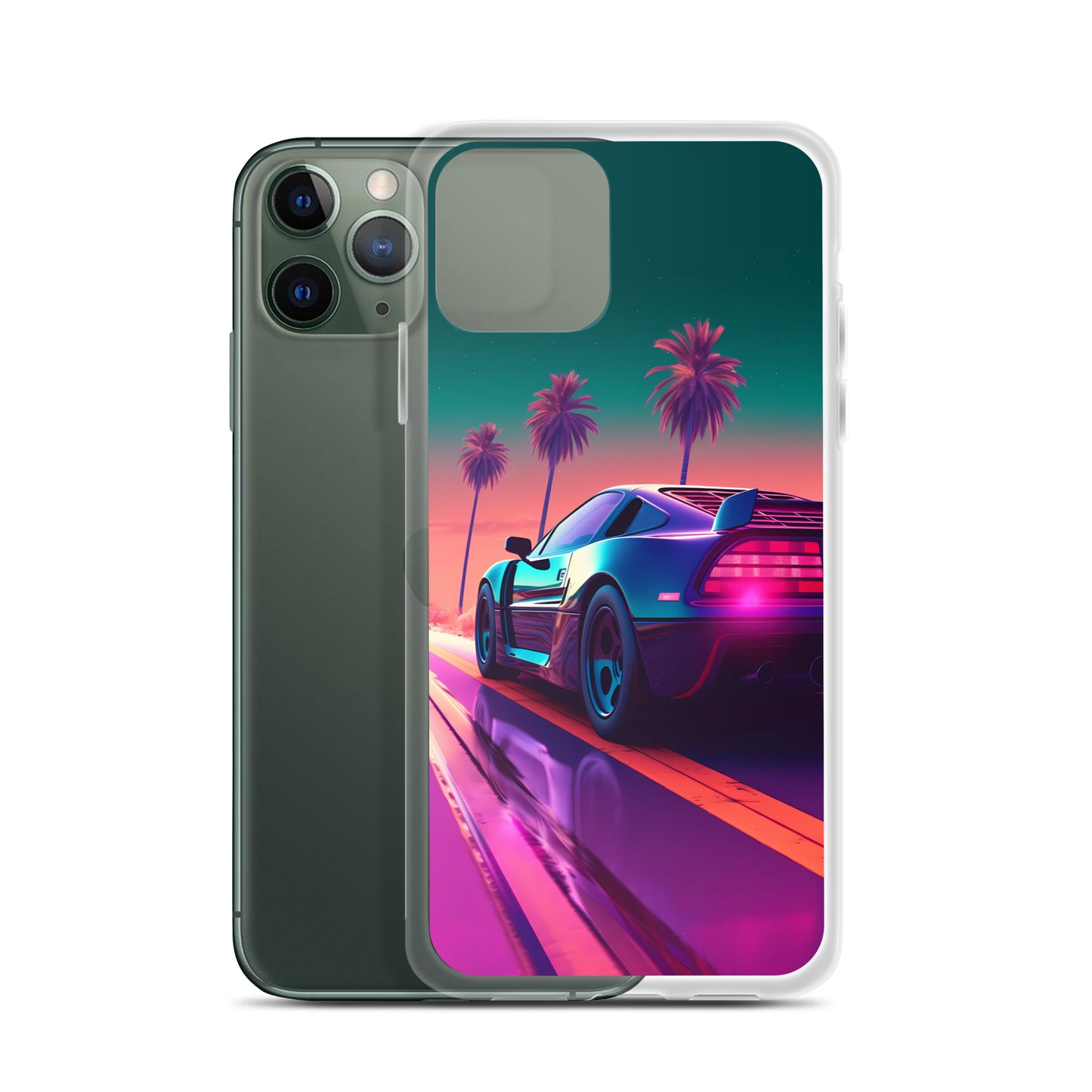 iPhone Case - Synthwave Sunset Sports Car