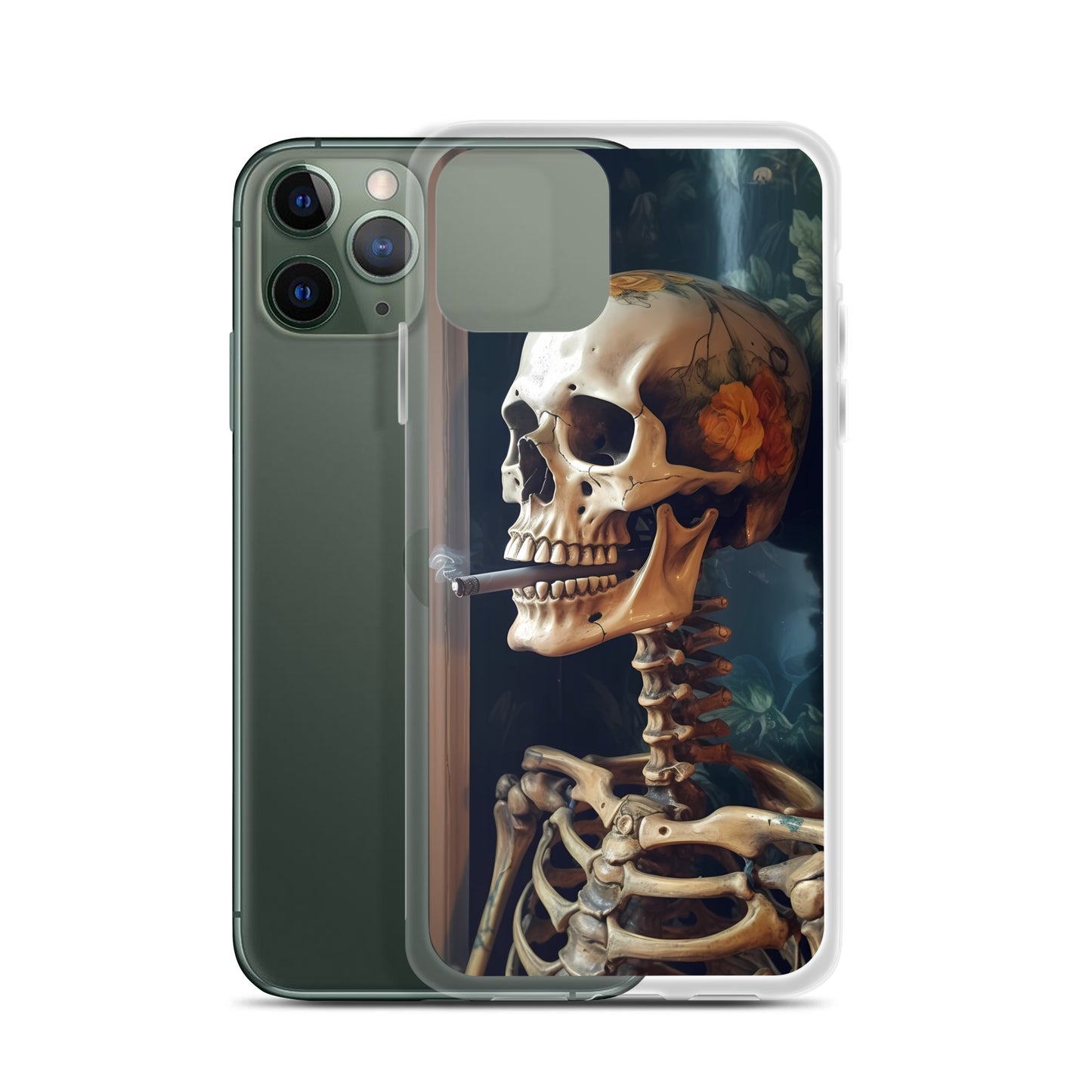 iPhone Case - Skull Flower Skeleton