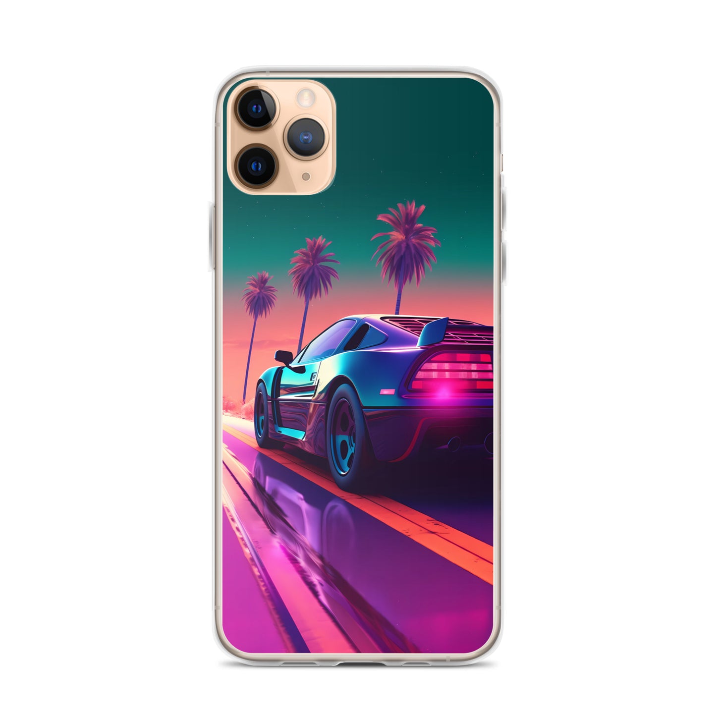 iPhone Case - Synthwave Sunset Sports Car