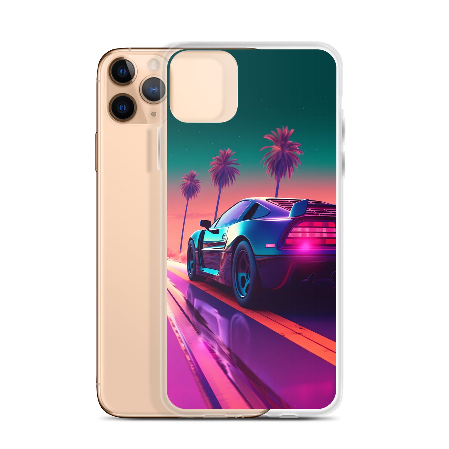 iPhone Case - Synthwave Sunset Sports Car