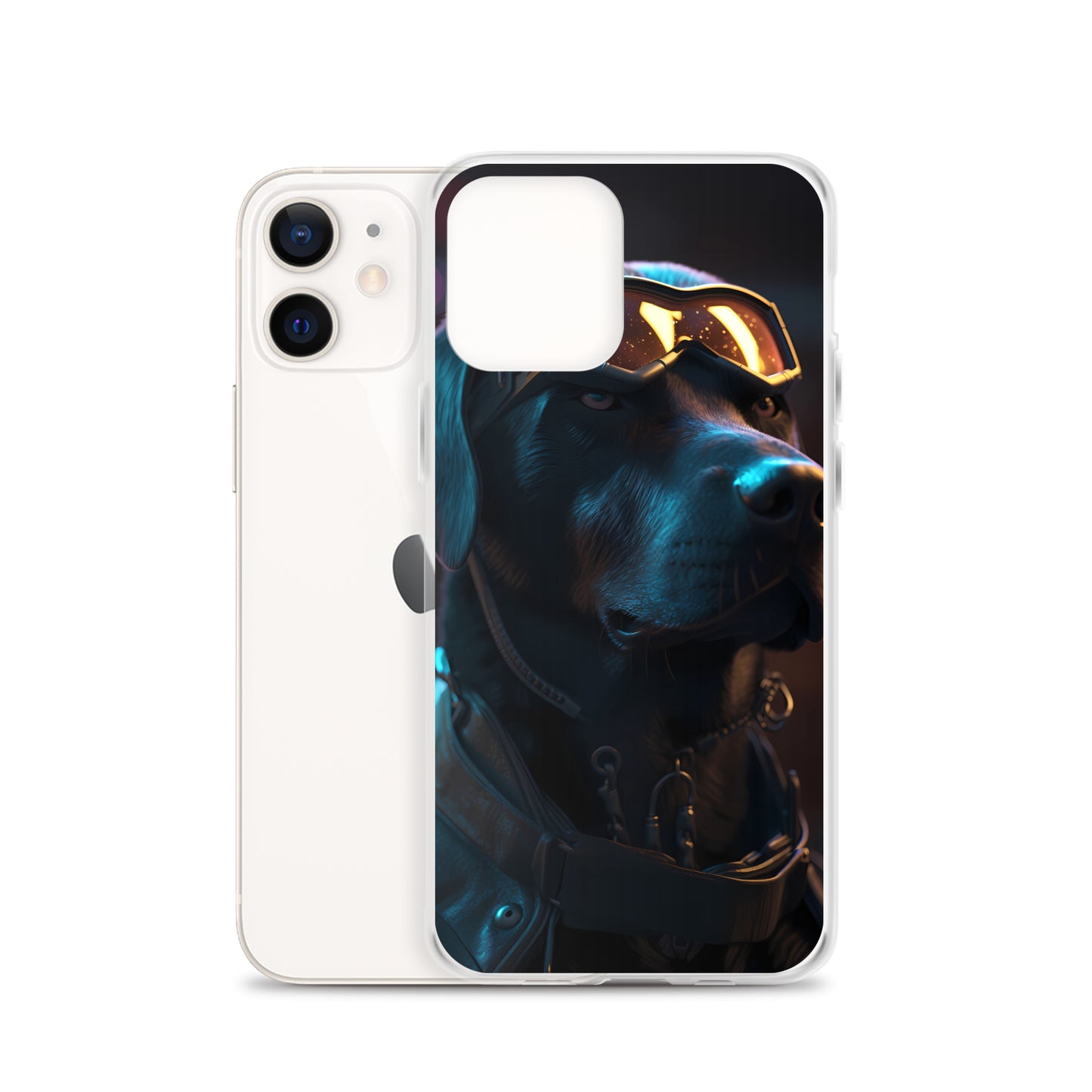 iPhone Case - Black Lab in Cyber City
