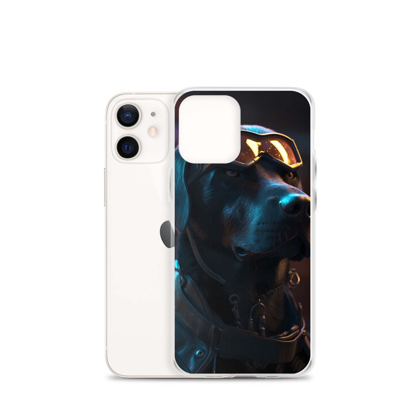 iPhone Case - Black Lab in Cyber City