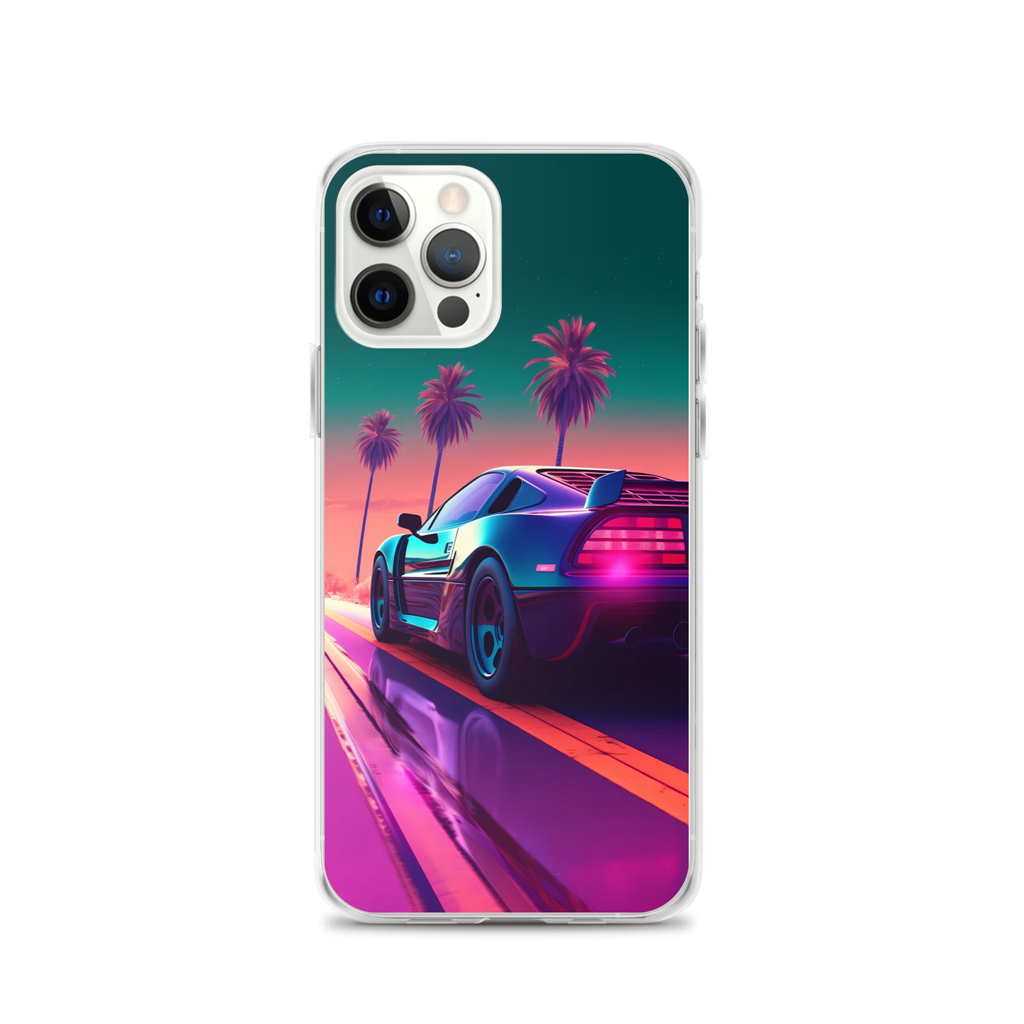 iPhone Case - Synthwave Sunset Sports Car