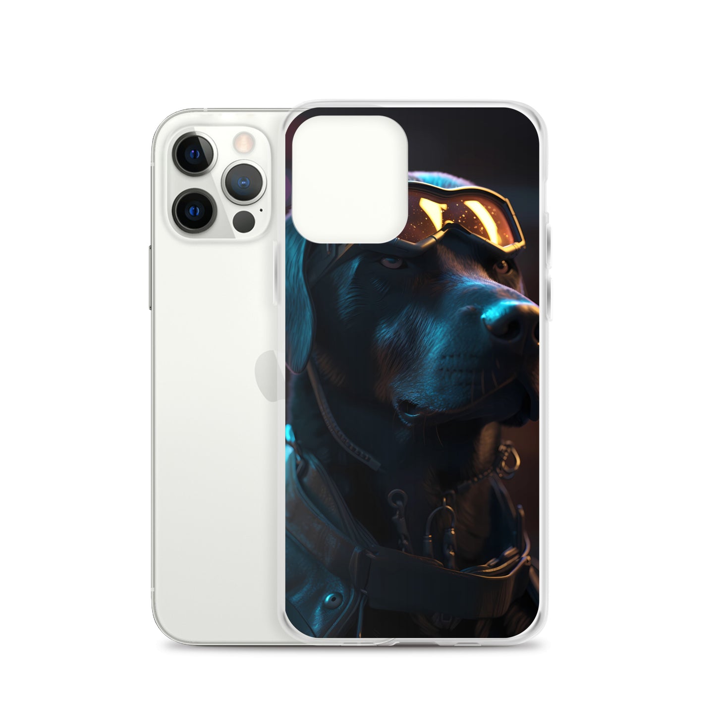 iPhone Case - Black Lab in Cyber City
