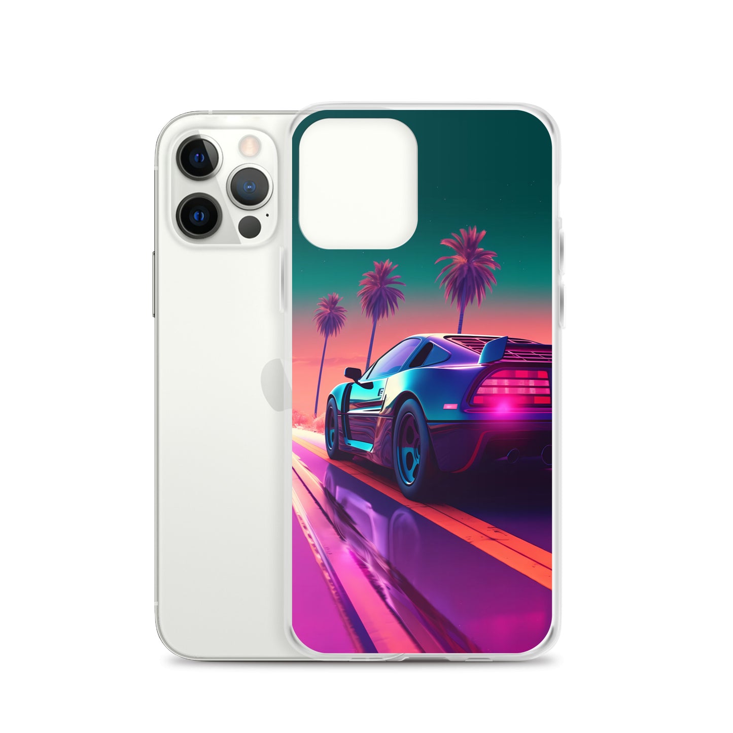 iPhone Case - Synthwave Sunset Sports Car