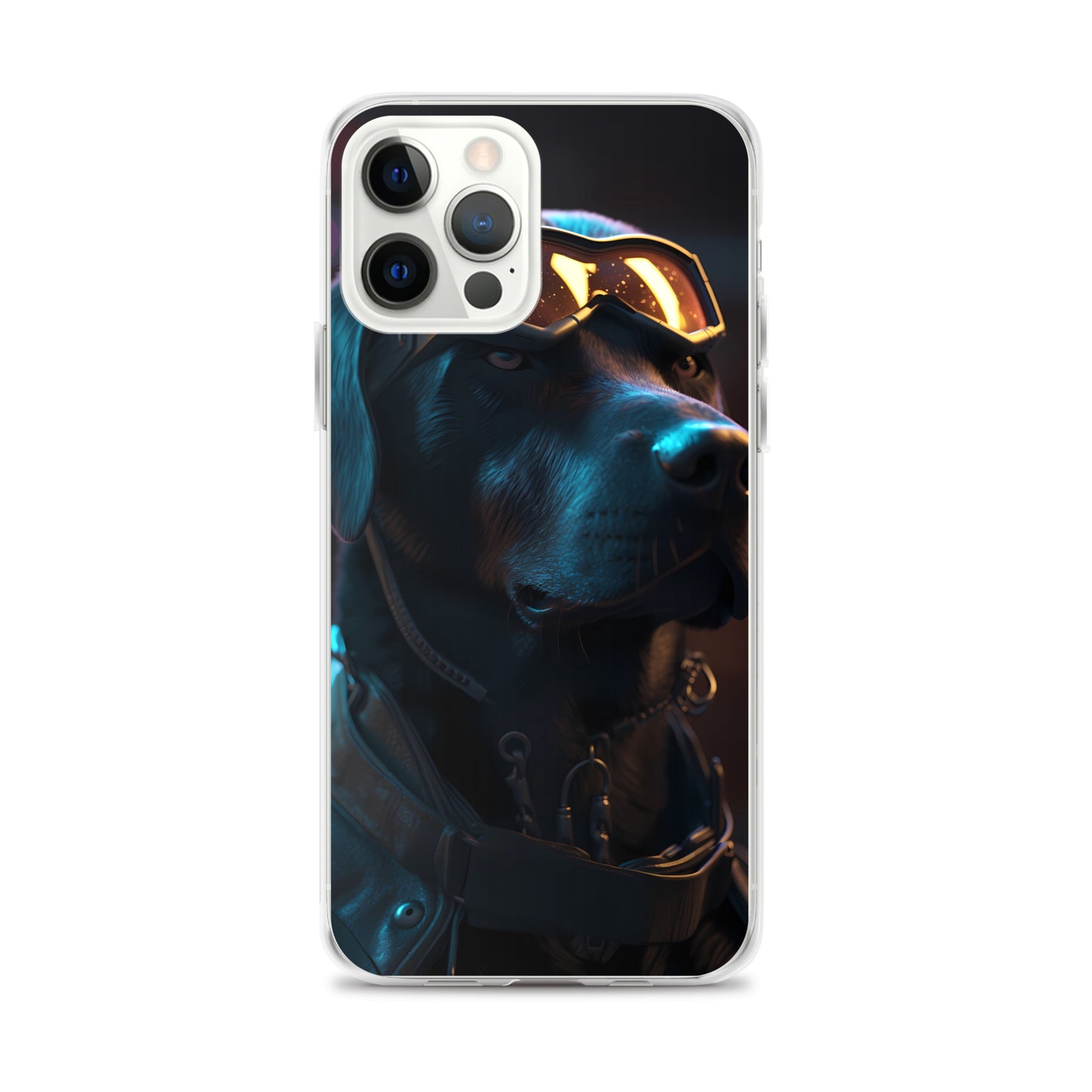 iPhone Case - Black Lab in Cyber City