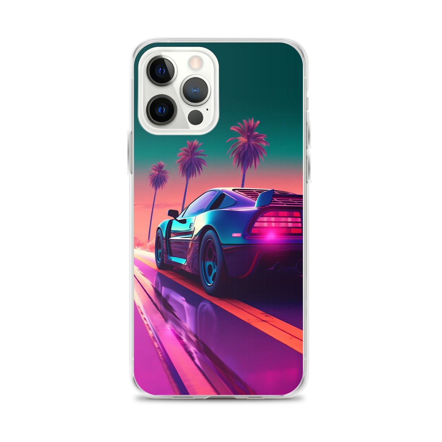 iPhone Case - Synthwave Sunset Sports Car