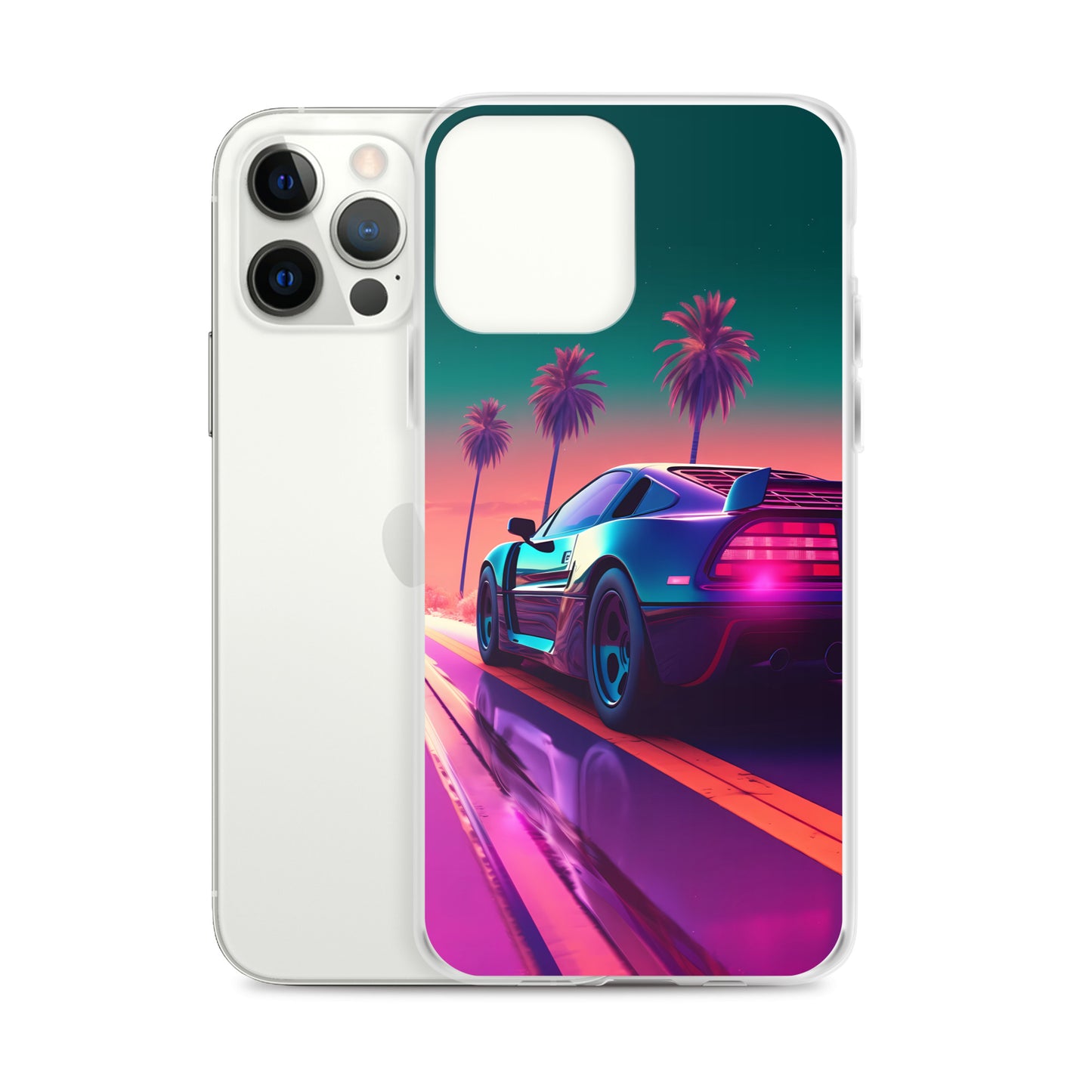 iPhone Case - Synthwave Sunset Sports Car