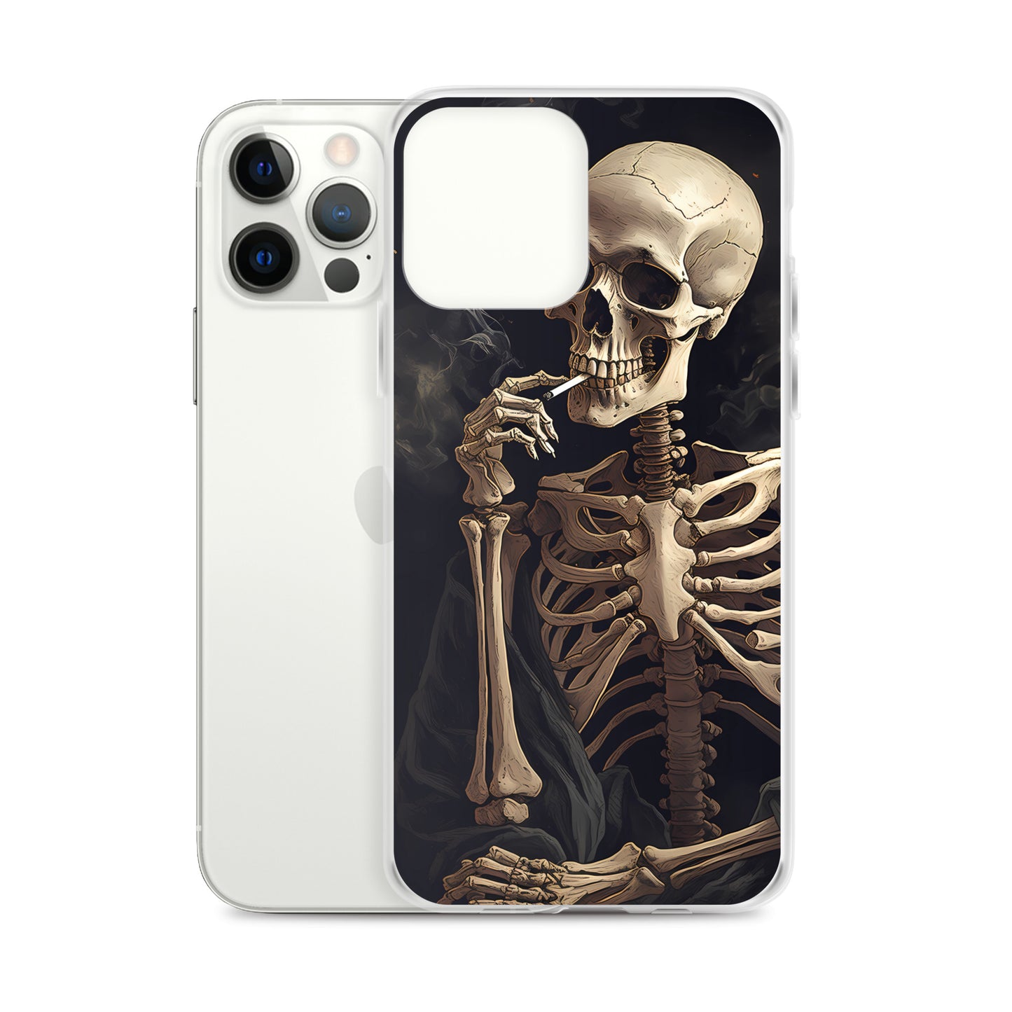iPhone Case -  Somber Skeleton Smoking