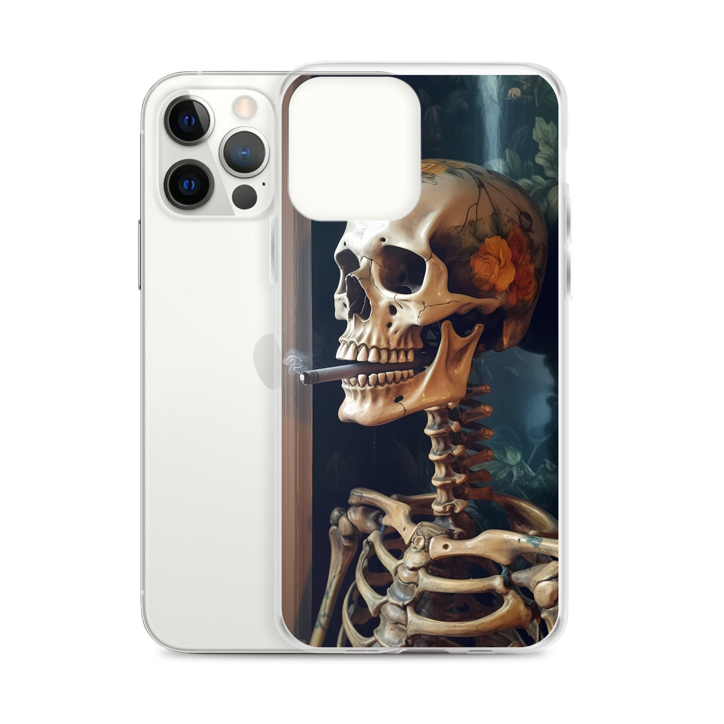iPhone Case - Skull Flower Skeleton