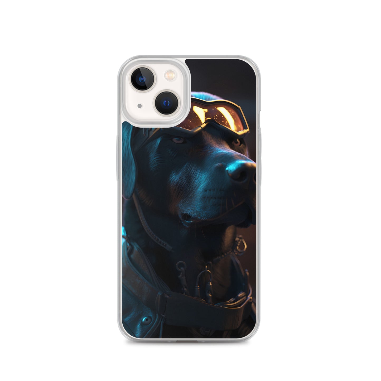 iPhone Case - Black Lab in Cyber City
