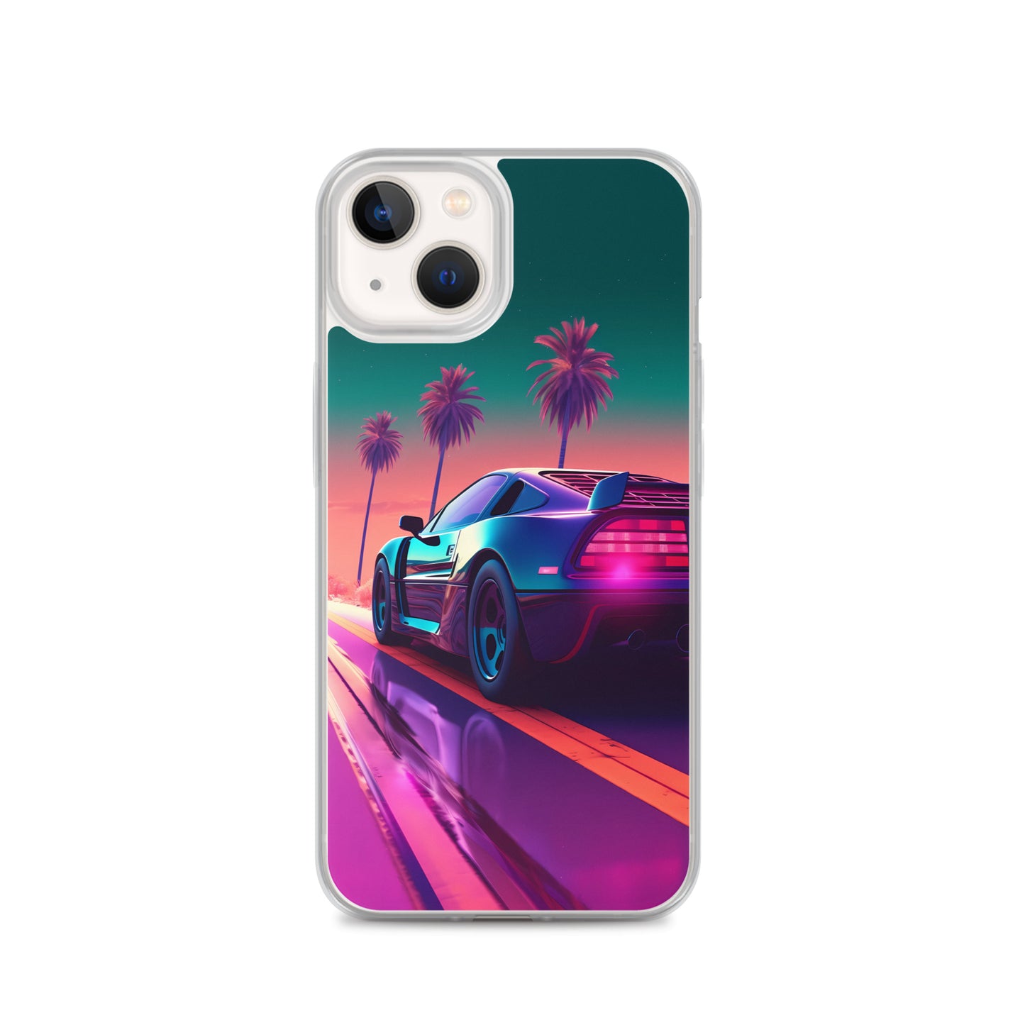 iPhone Case - Synthwave Sunset Sports Car