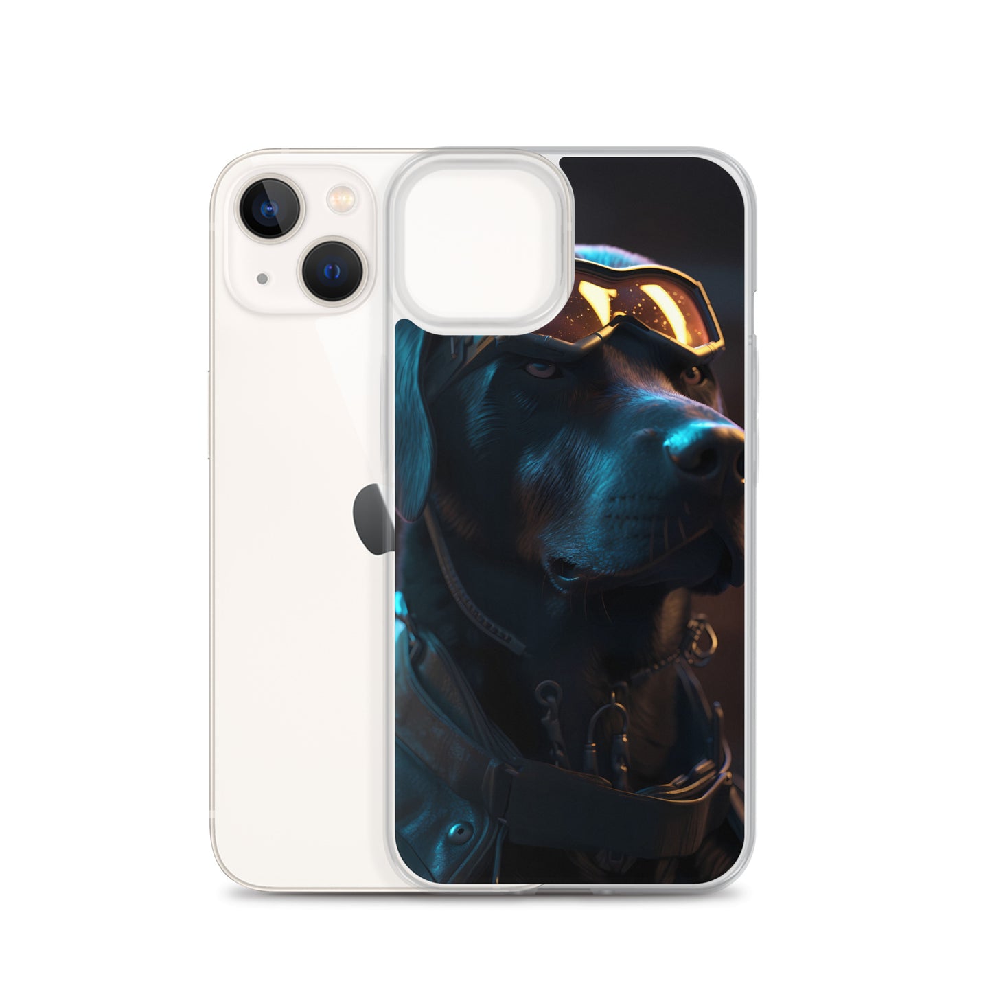 iPhone Case - Black Lab in Cyber City