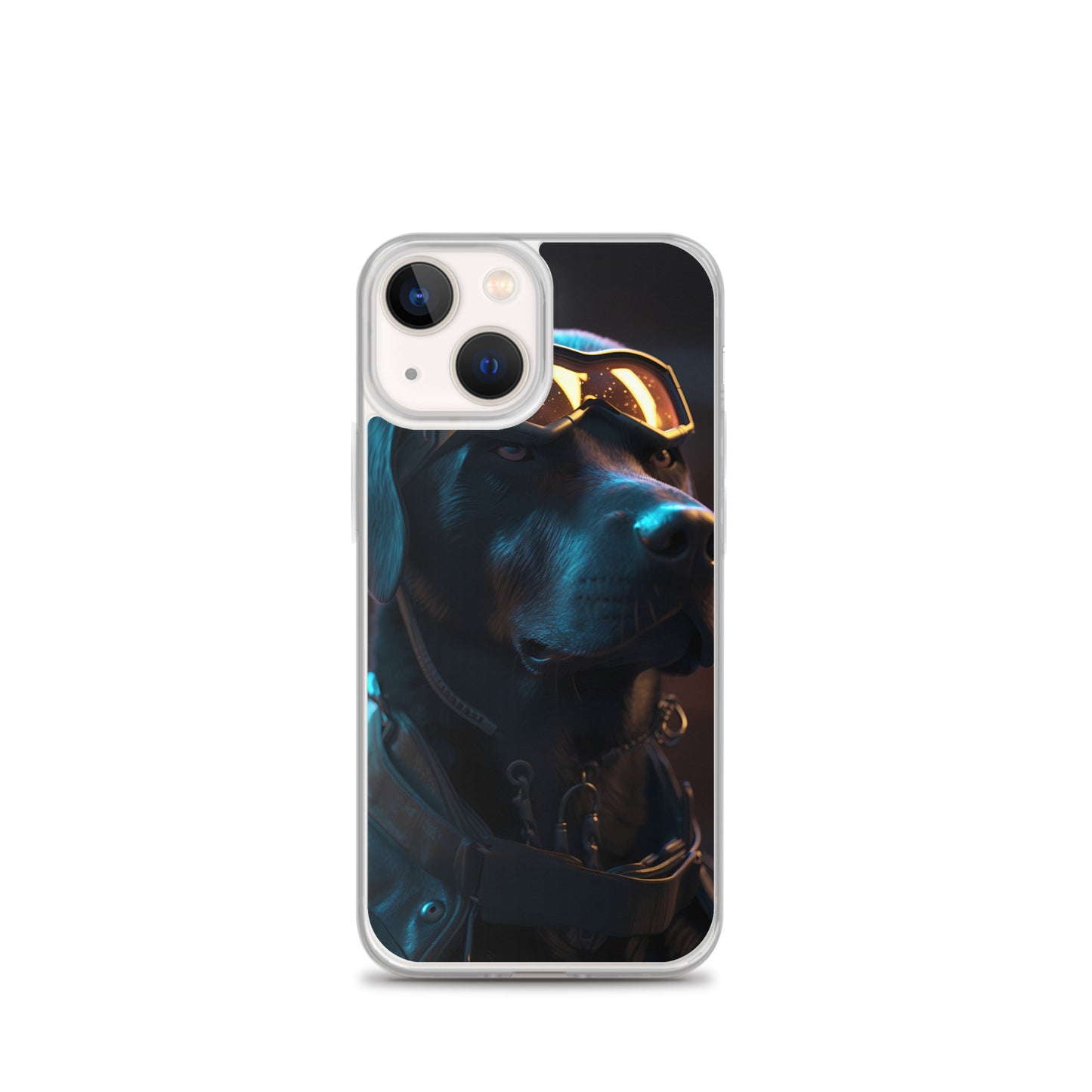 iPhone Case - Black Lab in Cyber City