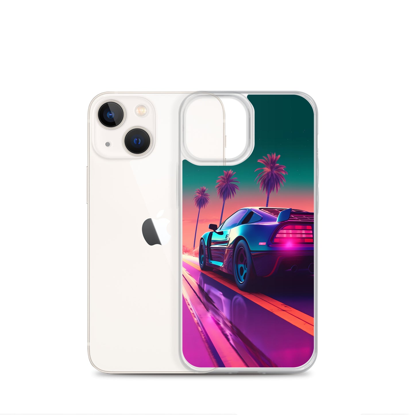 iPhone Case - Synthwave Sunset Sports Car