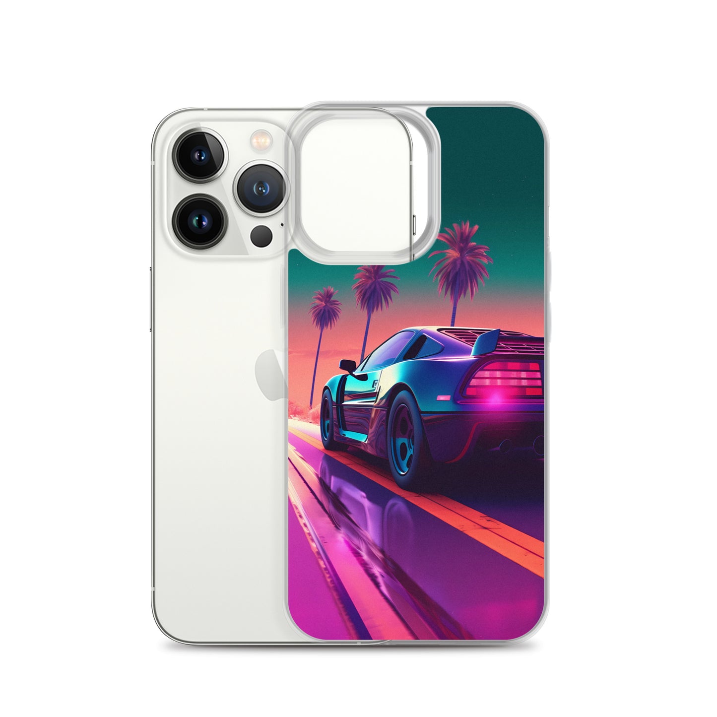 iPhone Case - Synthwave Sunset Sports Car
