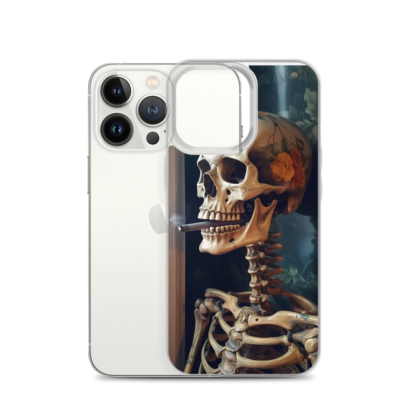 iPhone Case - Skull Flower Skeleton