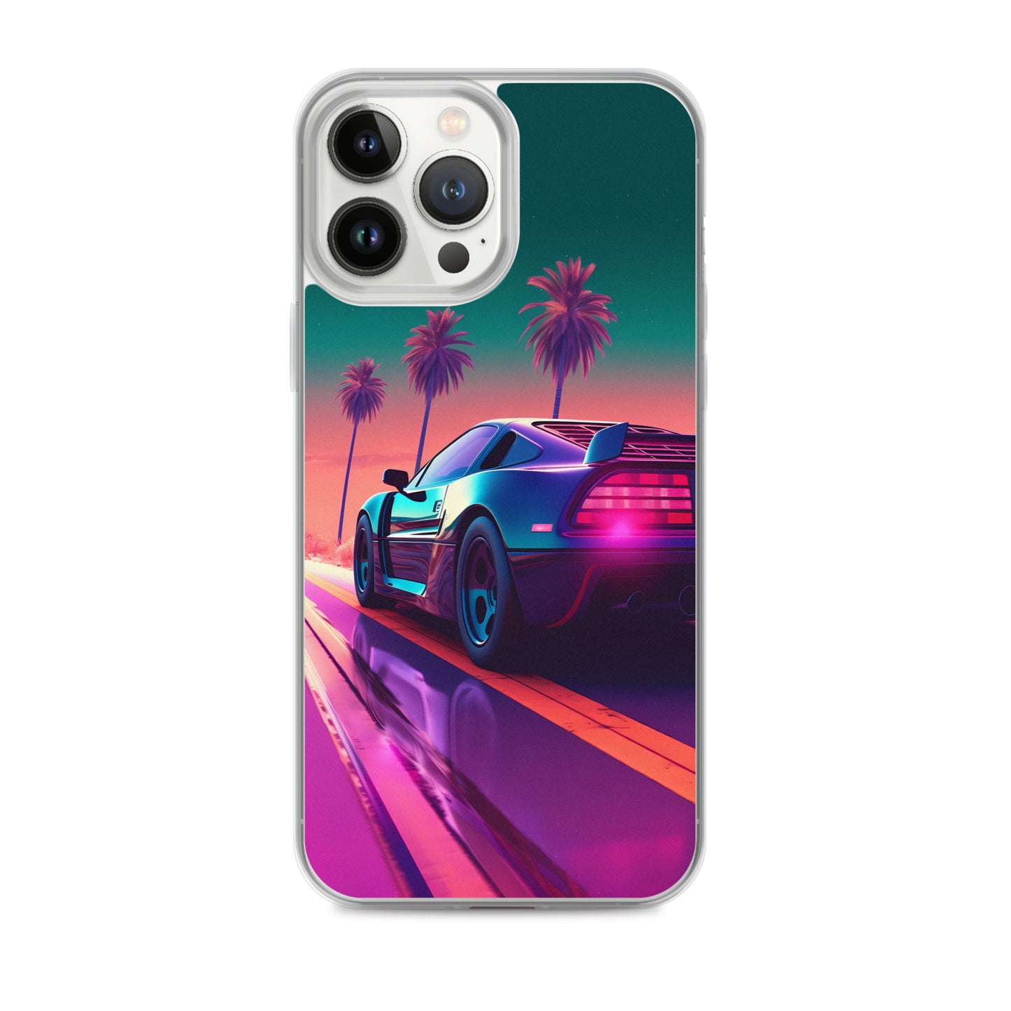 iPhone Case - Synthwave Sunset Sports Car