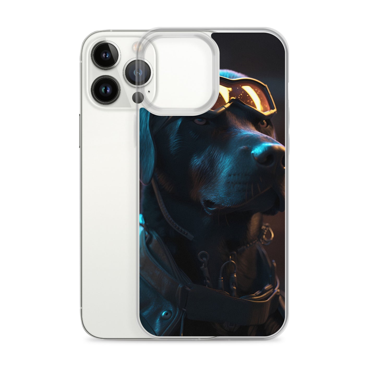 iPhone Case - Black Lab in Cyber City