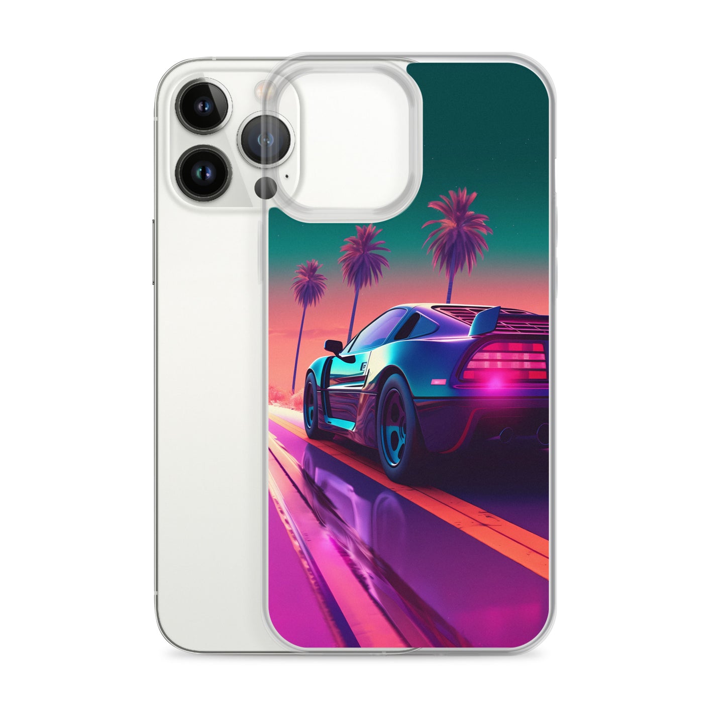 iPhone Case - Synthwave Sunset Sports Car