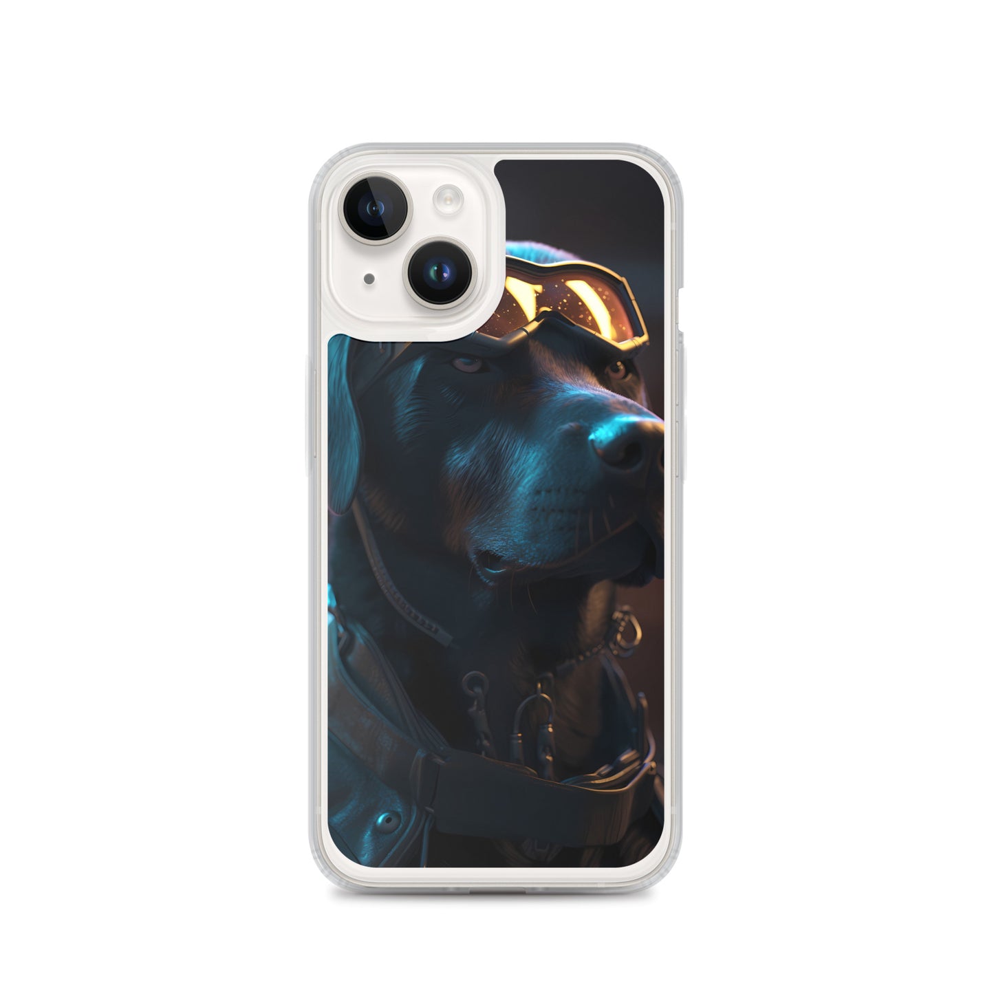 iPhone Case - Black Lab in Cyber City