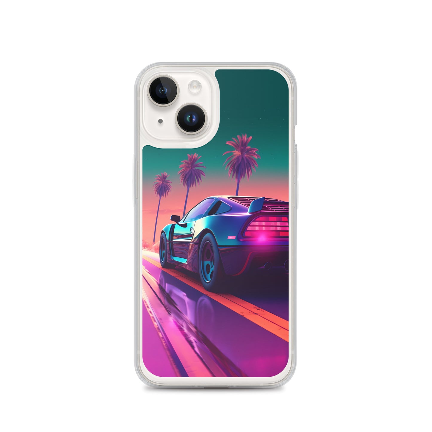 iPhone Case - Synthwave Sunset Sports Car