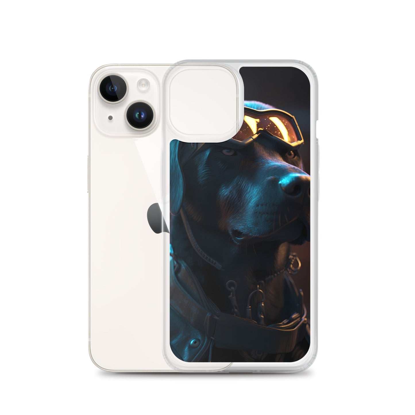 iPhone Case - Black Lab in Cyber City