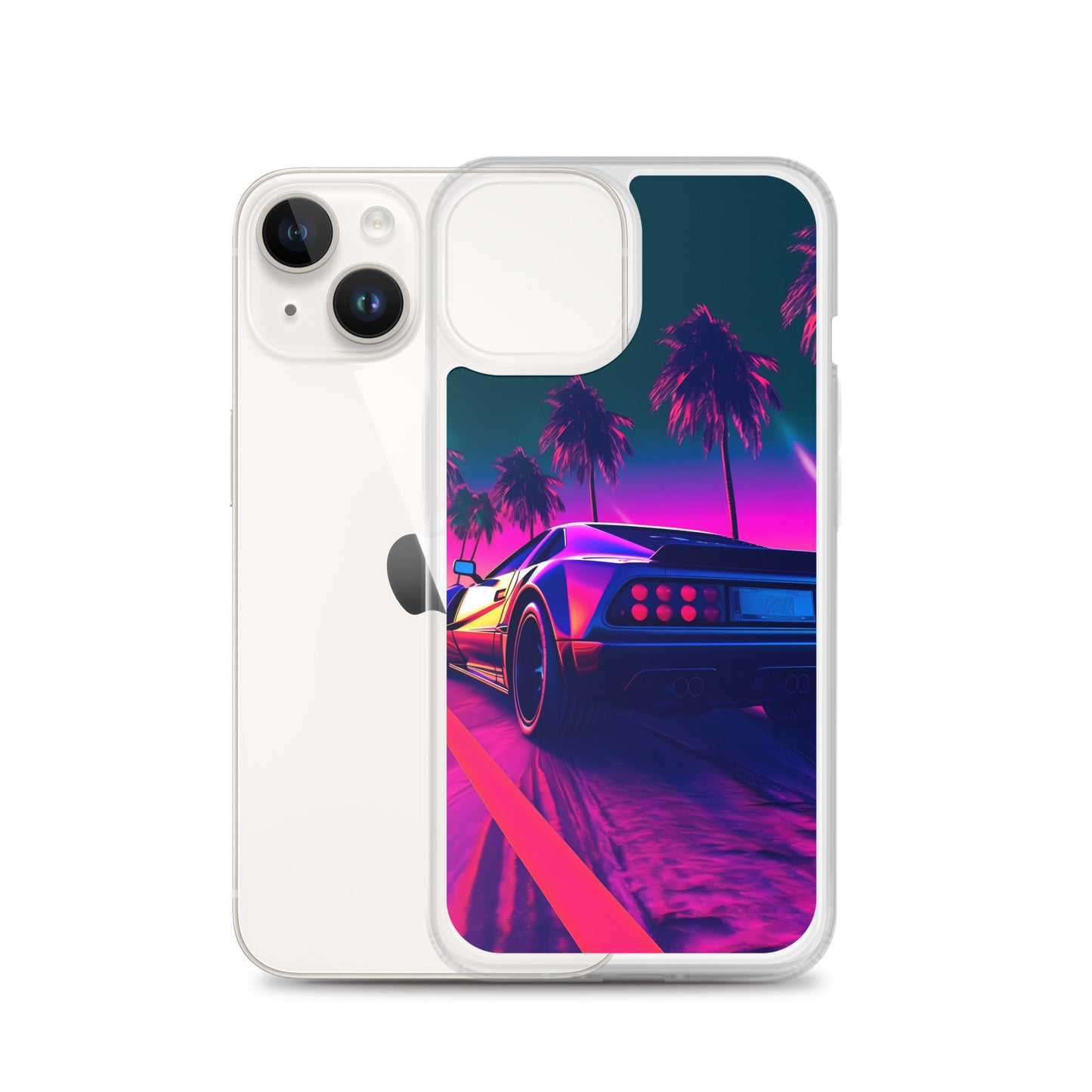 iPhone Case - Retrowave Neon Car