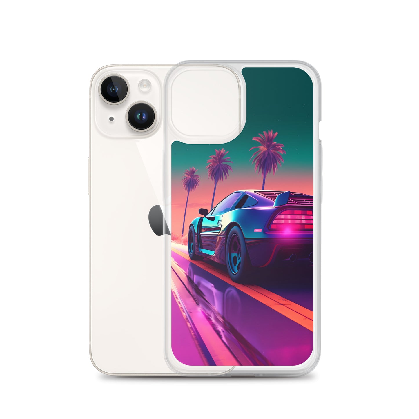 iPhone Case - Synthwave Sunset Sports Car
