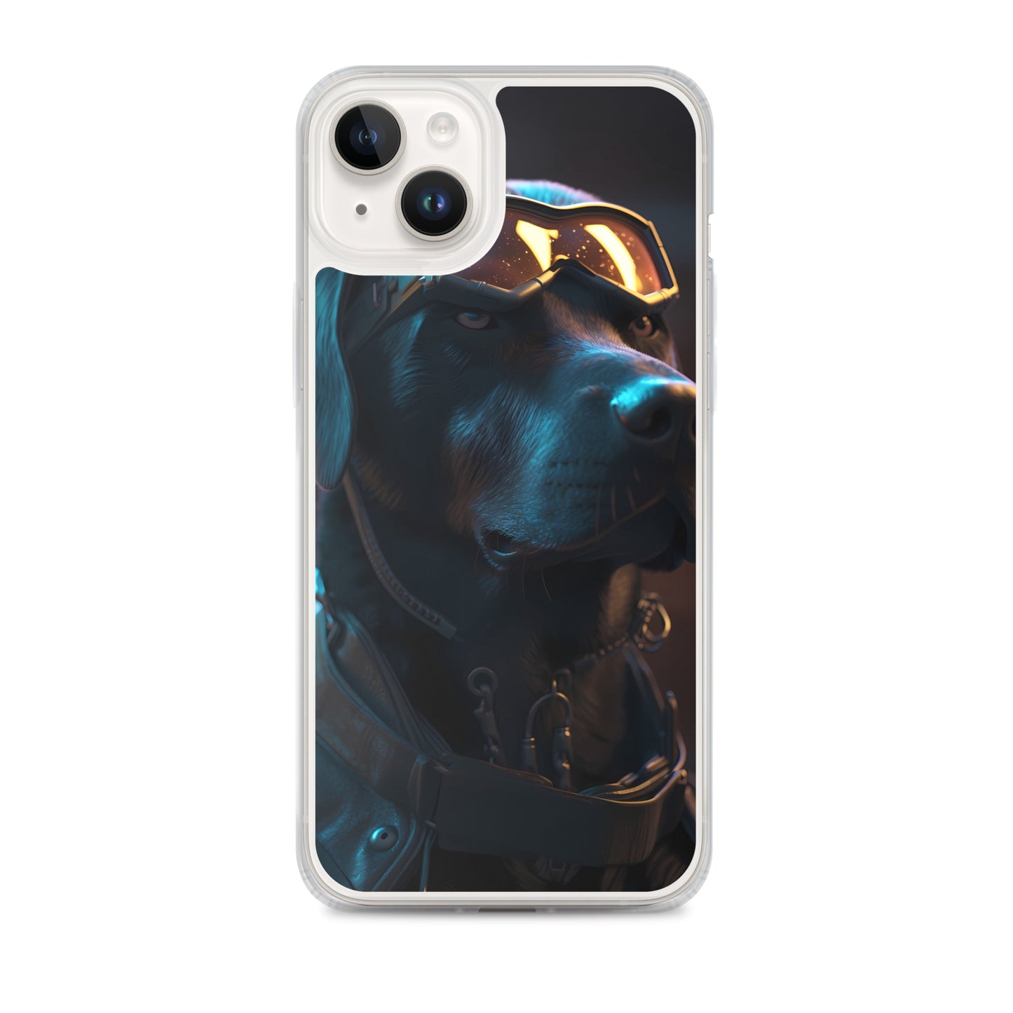 iPhone Case - Black Lab in Cyber City